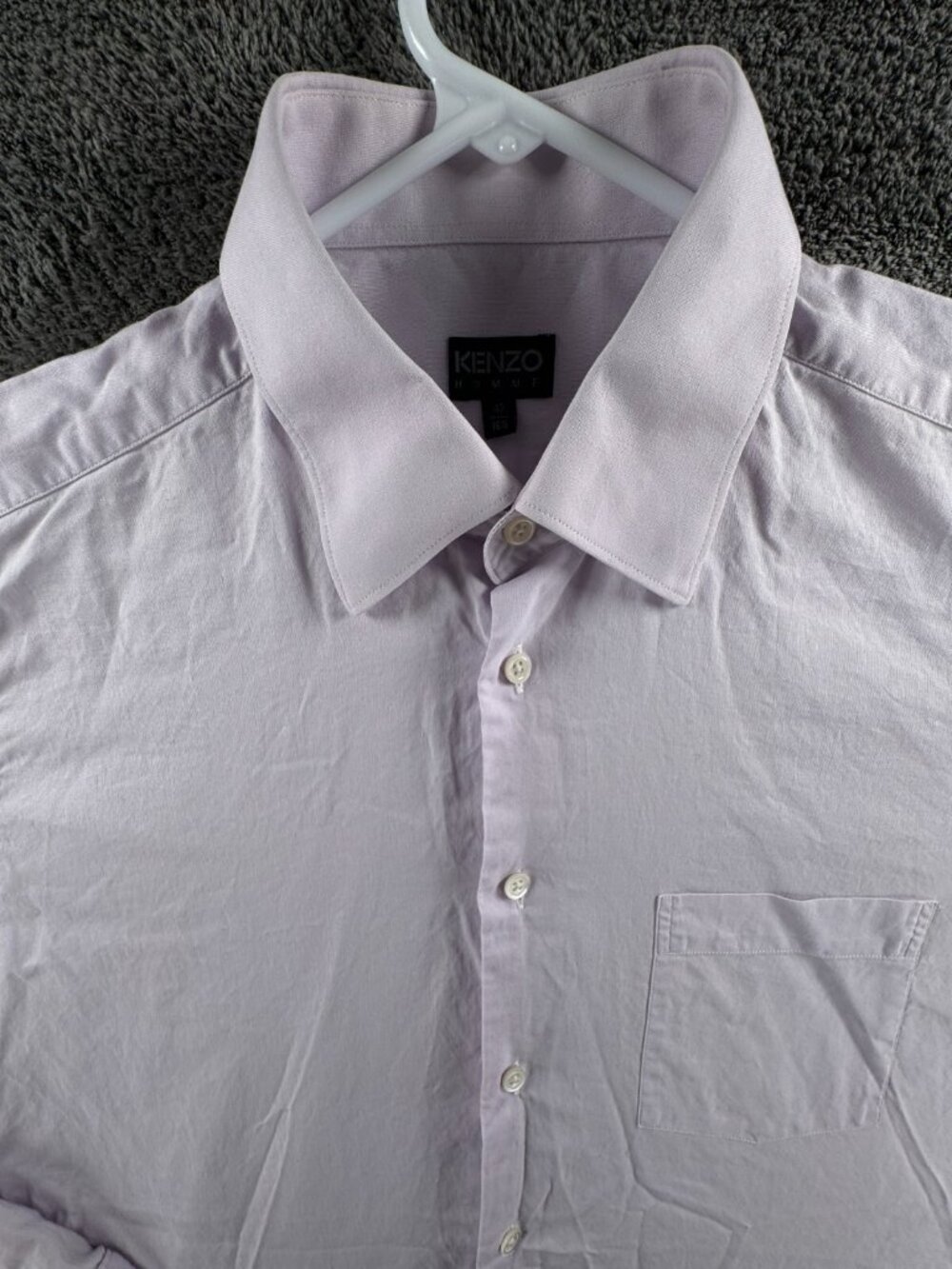 Kenzo Men Long Sleeve Button Up Shirt Pink Size 16.5 (42) Adult Cotton Woven